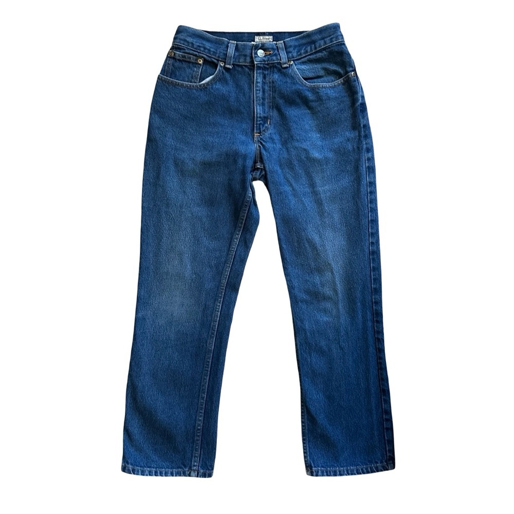 LL Bean Original Fit Medium Wash Straight Leg Jeans EUC Sz 4P
